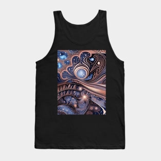 Other Worldly Designs- nebulas, stars, galaxies, planets with feathers Tank Top